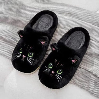 Lovely Warm Cute Cat Plush Slippers