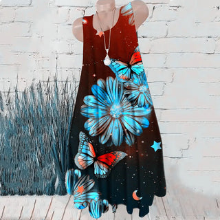 Loose Floral 3D Print Pattern Dress