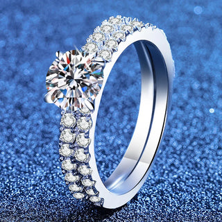 Platinum 100% Real 18k White Gold Diamond Ring