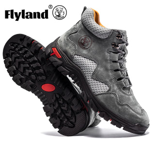 FLYLAND Men's Classic Retro Soft Skin friendly Genuine Leather Business Ankle Boots Handmade Casual Boots