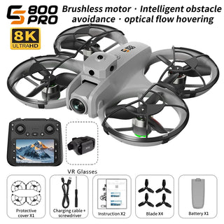 ES800 Pro Mini Drone 8K Professional HD Camera Brushless WiFi FPV Dron Obstacle avoidance Screen Helicopters Quadcopter Boy Toys
