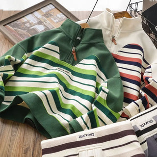Boys Striped Fashion Loose Sweatshirt