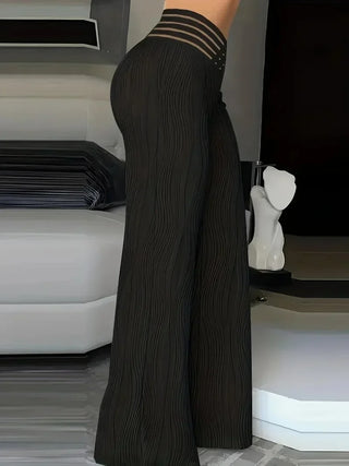 Comfortable Solid Color Flare Pants