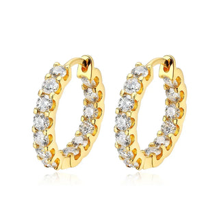 COSYA 2.6ct D Color Moissanite Earrings For Women 925 Sterling Silver Plated White Gold Hoop Earring Sparkling Wedding Jewelry