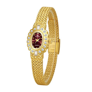 New Watch Female BS Brand 2025 Light Luxury Women's Watches Vintage Elegant Small Oval Dial Crystal Quartz Wristwatches Ladies