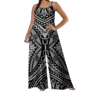 Ethnic Style Wide Leg Rompers