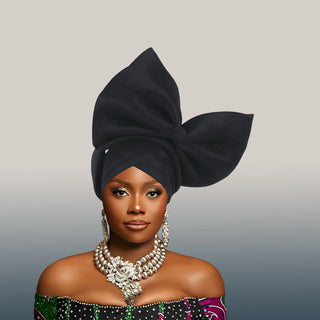 Exaggerated Big Bow Turban Cap African Women's Auto Gele Headtie Nigeria Wedding Geles Female Head Wraps Headpiece