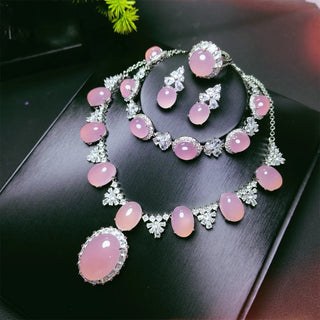 Inlaid Jade Agate Jewelry Set