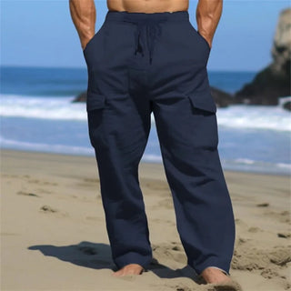 Men's Linen Multi-Pocket Cargo Pants