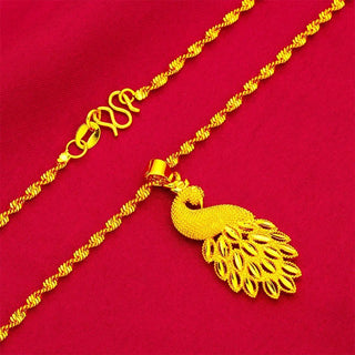 Peacock Gradient Gold Pendant Necklace - Epictzar Intl.