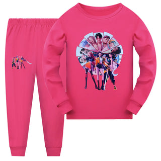 Kpop Demon Hunters Kids Clothes Cartoon Baby Girls Pajama Set Fashion Boys Long Sleeve Pyjamas Children Sleepwear Suit