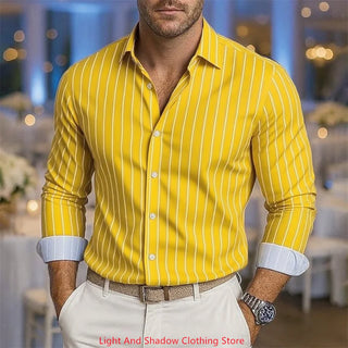High-Quality Long-Sleeved Striped Shirt