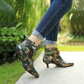 Women Multicolor Bohemian Booties
