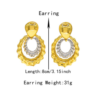 Yulaili Gold Plated Earring Round Pendant Luxury Women Jewelry Accessories Party Banquet Gift High Quality Gadget EK147