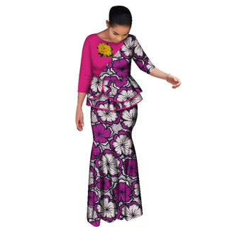 Traditional Wedding Party 2Pcs Maxi Skirt Set