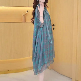 Elegant Ruffled Neck Lace Up Women's Midi Dress - Epictzar Intl.