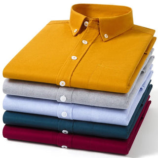 Solid Color 100% Pure Cotton Men Oxford Shirt - Epictzar Intl.