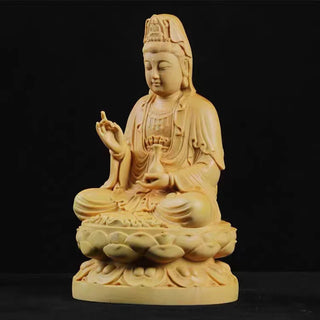 Natural Cypress GuanYin, Sakyamuni Buddha Characters Statue，Solid wood Buddha Statues  Home Room Office Feng Shui Art Statue