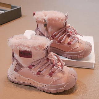 Winter Snow Boots For Children Faux Fur Thick Warm Kid's Plush Boots 2025 Trend Fashion Teenager Girl's Snow Boots Cotton Shoes