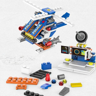 848Pcs City Patrol Police Command Trucks Building Blocks Policeman Robot Car Helicopter Model Bricks Toys for Children