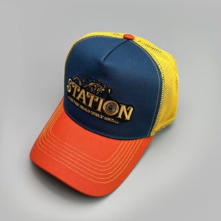 Color Block Letter Embroidery Baseball Hats New Unisex Sunshade Casual Breathable Hip Hop Fashion Mesh Versatile Trucker Caps