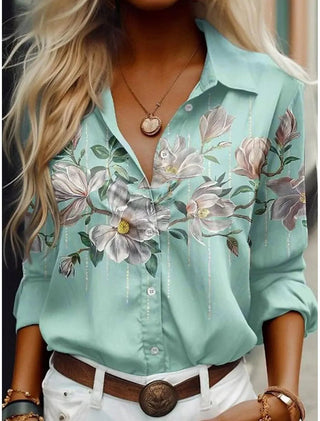 Long Sleeve Floral Women's Blouse - Epictzar Intl.