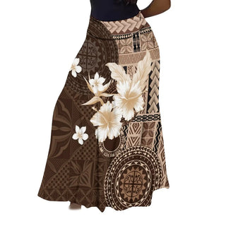 Floral High-Waisted Fluffy Maxi Skirt