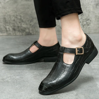 Men Buckle Strap Handmade Loafers Shoes