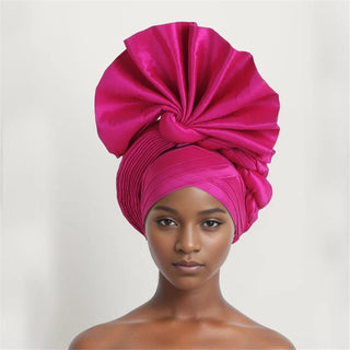 Raw Silk Turban Party Headwraps