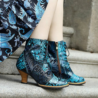 Comfortable Genuine Leather Lace Up Short Boots