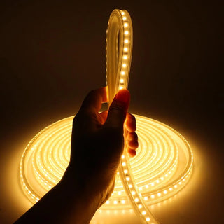 LED Strip Light 120xSMD2835/m EU Plug In AC220V 8W/m Waterproof High Brightness Flexible Home Ceiling Kitchen Garden Tape Lamp
