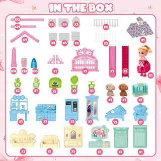 Princess Pretend Dolls Playhouse Set