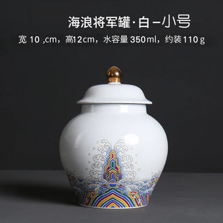 Enamel Colored Ceramic Storage Jar