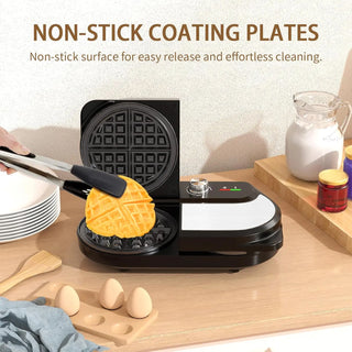 Double 6 Inch Breakfast Waffle Maker