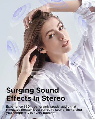 Truefree B1 Wireless Earphones Bluetooth 5.4 Open Ear Headphones with Spatial Sounds, Multipoint Connection, App Control